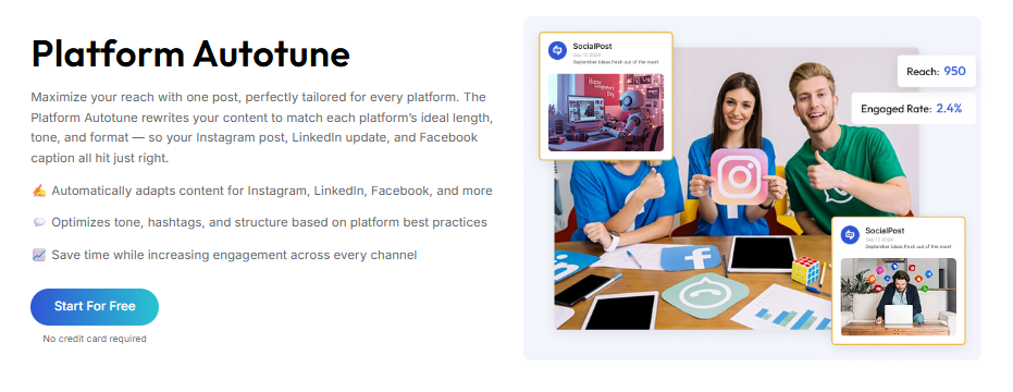 Platform Autotune by Social Post
